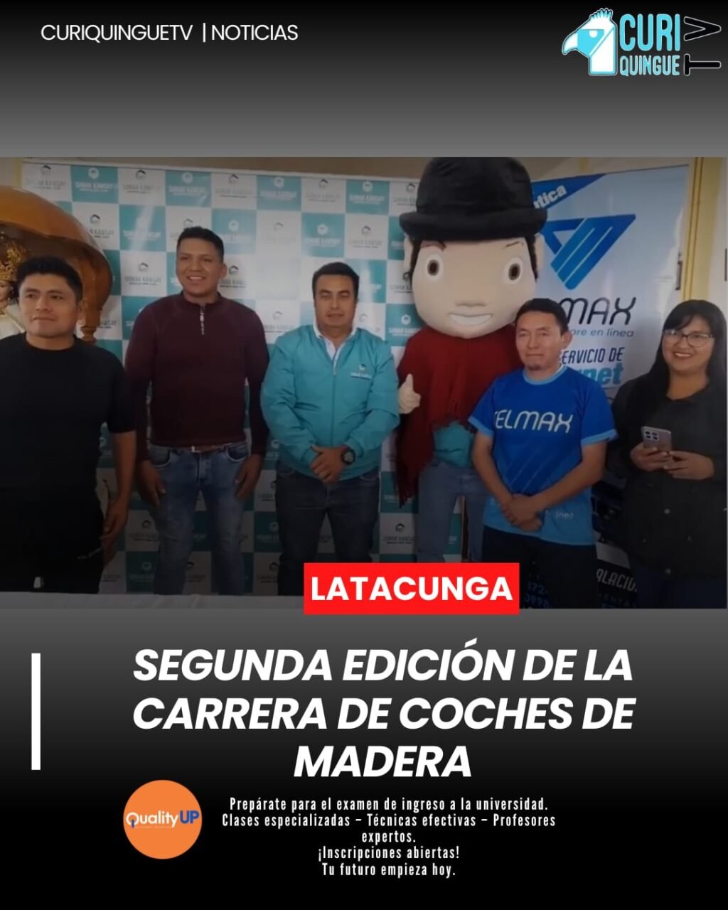 Se está organizando la segunda edición de la Carrera de Coches de Madera, que promete emoción, adrenalina y fabulosos premios. Este evento da apertura a las fiestas de la Virgen del Quince en el barrio Zumbalica.