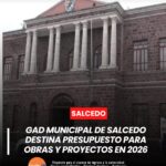 Para el presente año, el GAD Municipal del cantón Salcedo ha definido un presupuesto destinado a la ejecución de varios proyectos en beneficio de sus habitantes.