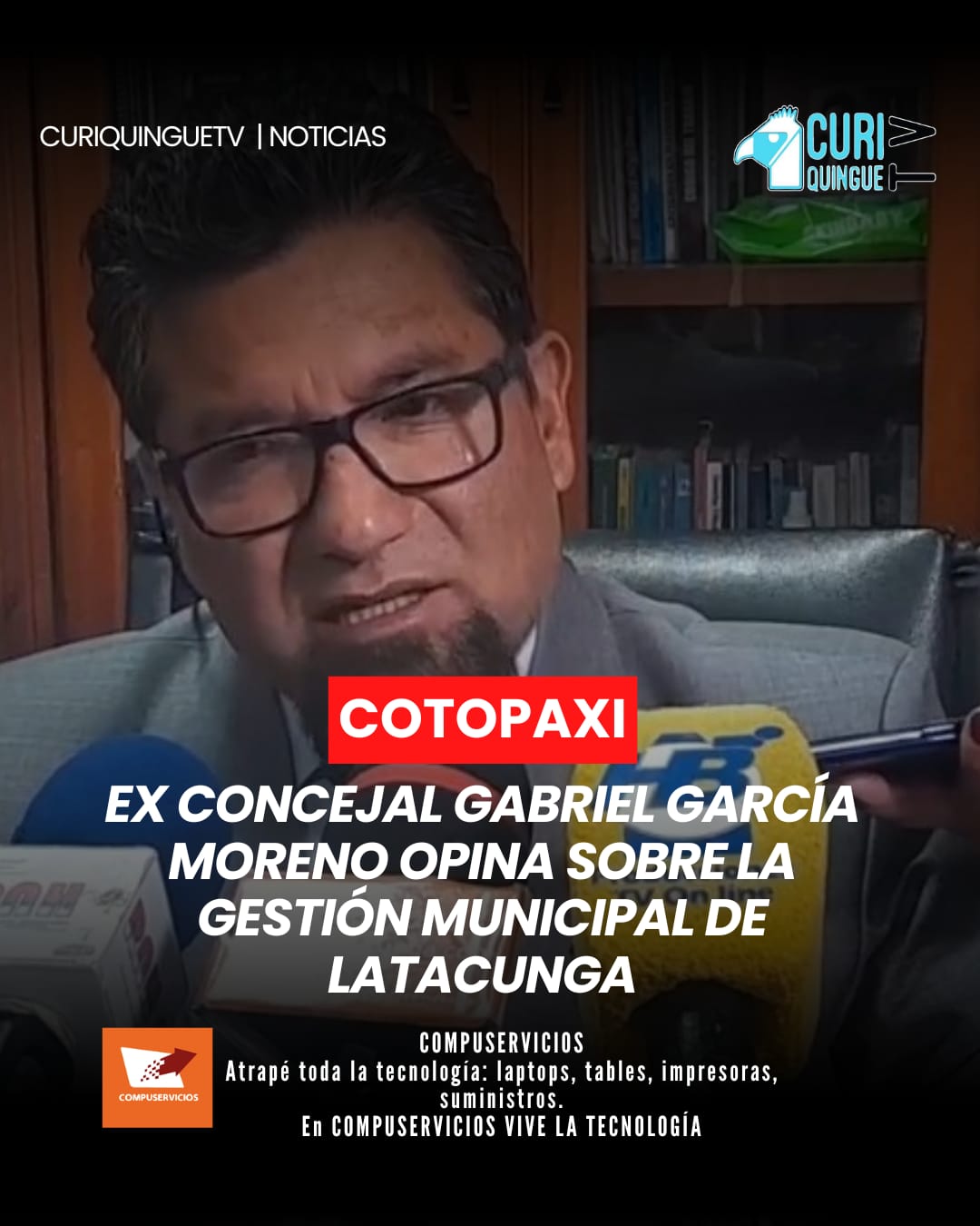 El ex concejal Gabriel García Moreno compartió su punto de vista sobre la situación actual de la gestión municipal de Latacunga, aunque no se proporcionan detalles específicos sobre su opinión.