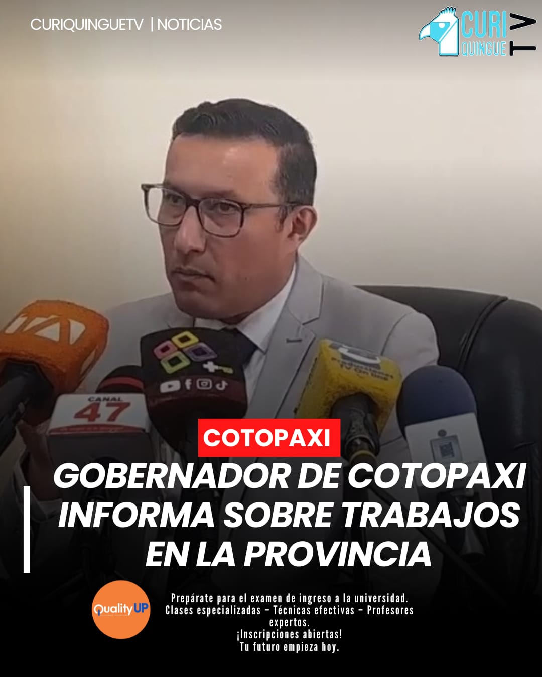 El gobernador de Cotopaxi, Nelson Sánchez, informó sobre los trabajos que se vienen realizando en diferentes sectores de la provincia