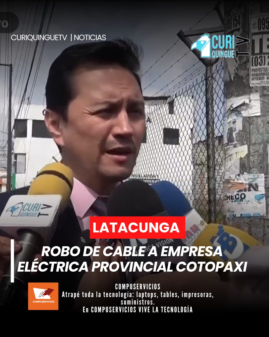 La Empresa Eléctrica Provincial Cotopaxi informó que fue víctima de un robo de cable