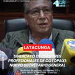 Guillermo Murillo, secretario general del Sindicato de Choferes Profesionales de Cotopaxi, informó sobre su trabajo como secretario electo para el período 2026-2028.