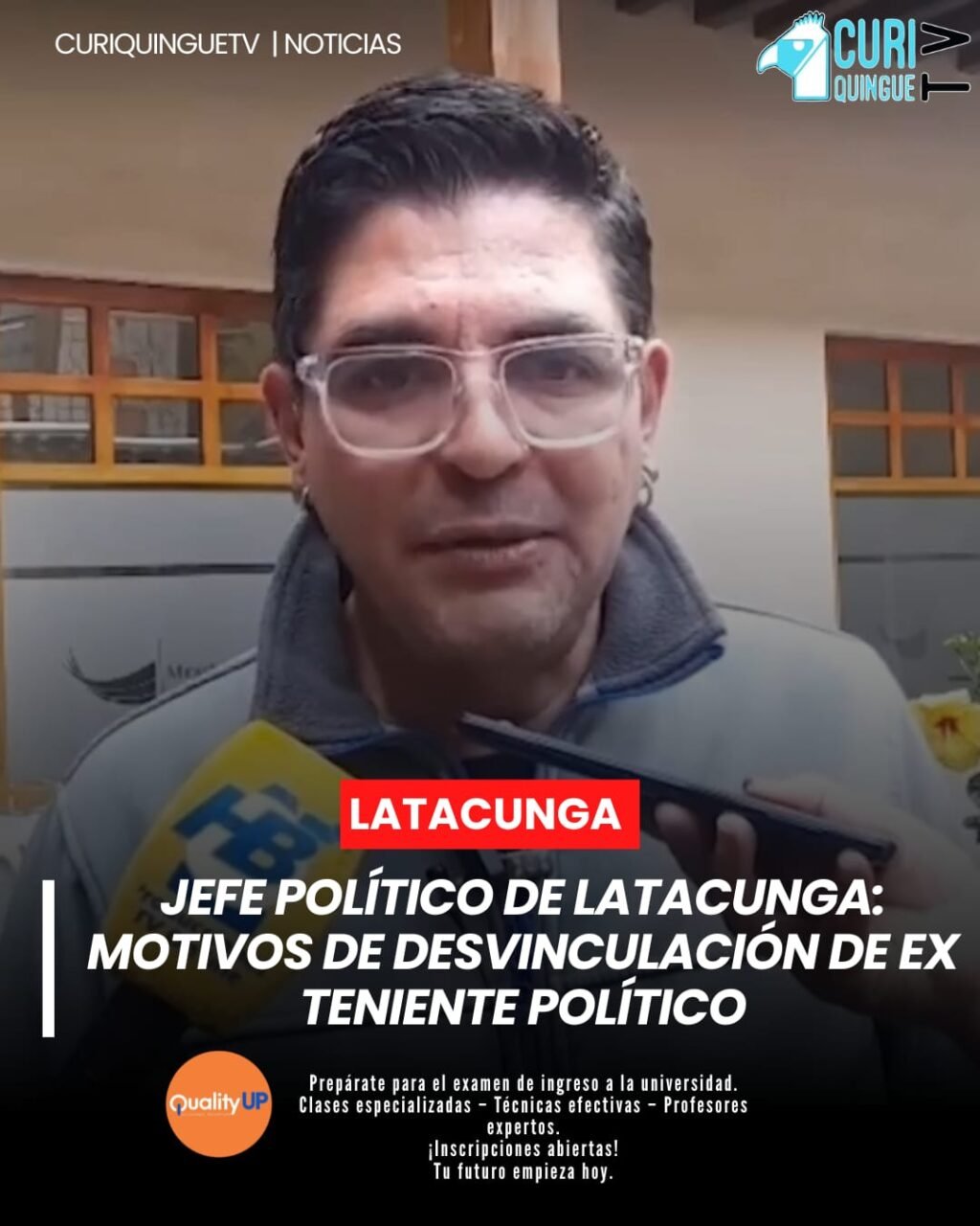 El jefe político de Latacunga informó sobre los motivos que llevaron a la desvinculación del exteniente político de la parroquia Aláquez.