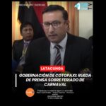 n las instalaciones de la Gobernación de Cotopaxi se desarrolló una rueda de prensa para dar a conocer los resultados del operativo ejecutado durante el reciente feriado de Carnaval.
