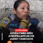 n niño quedó gravemente herido luego de ser atropellado en la vía Lasso–Tanicuchí.