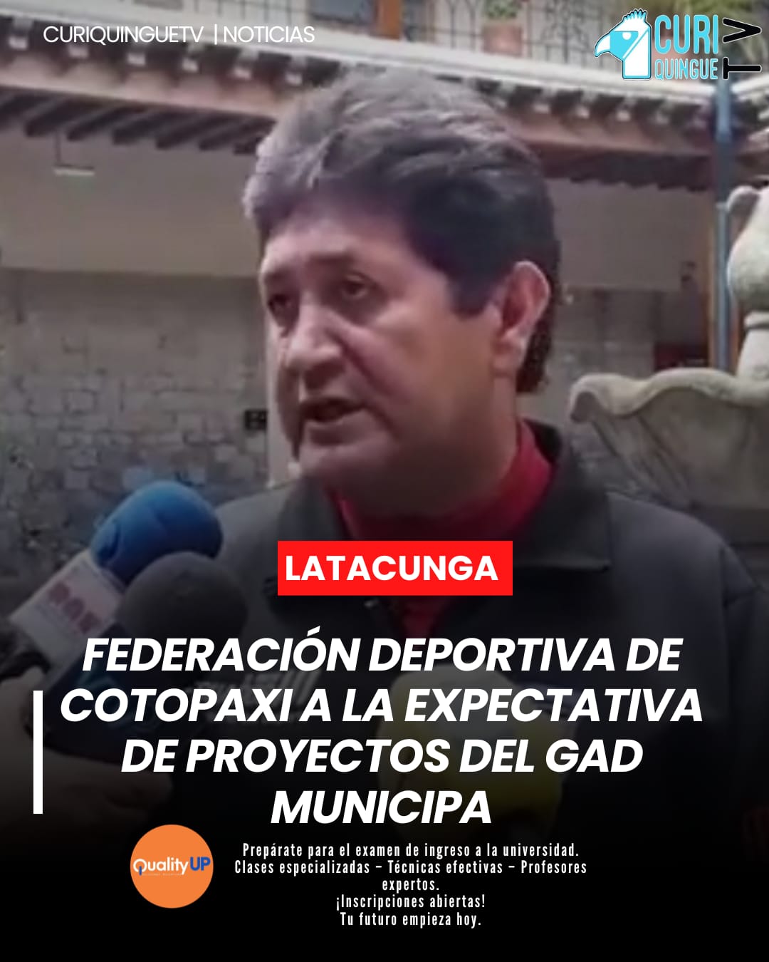 El presidente de la Federación Deportiva de Cotopaxi manifestó que se mantiene a la expectativa de los proyectos que ejecutará el GAD Municipal en materia de infraestructura en el sector de La Laguna.
