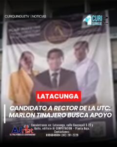 atacunga | Marlon Tinajero, candidato a rector de la Universidad Técnica de Cotopaxi, manifestó que ha llevado adelante una campaña basada en la transparencia y en propuestas orientadas al fortalecimiento académico e institucional.