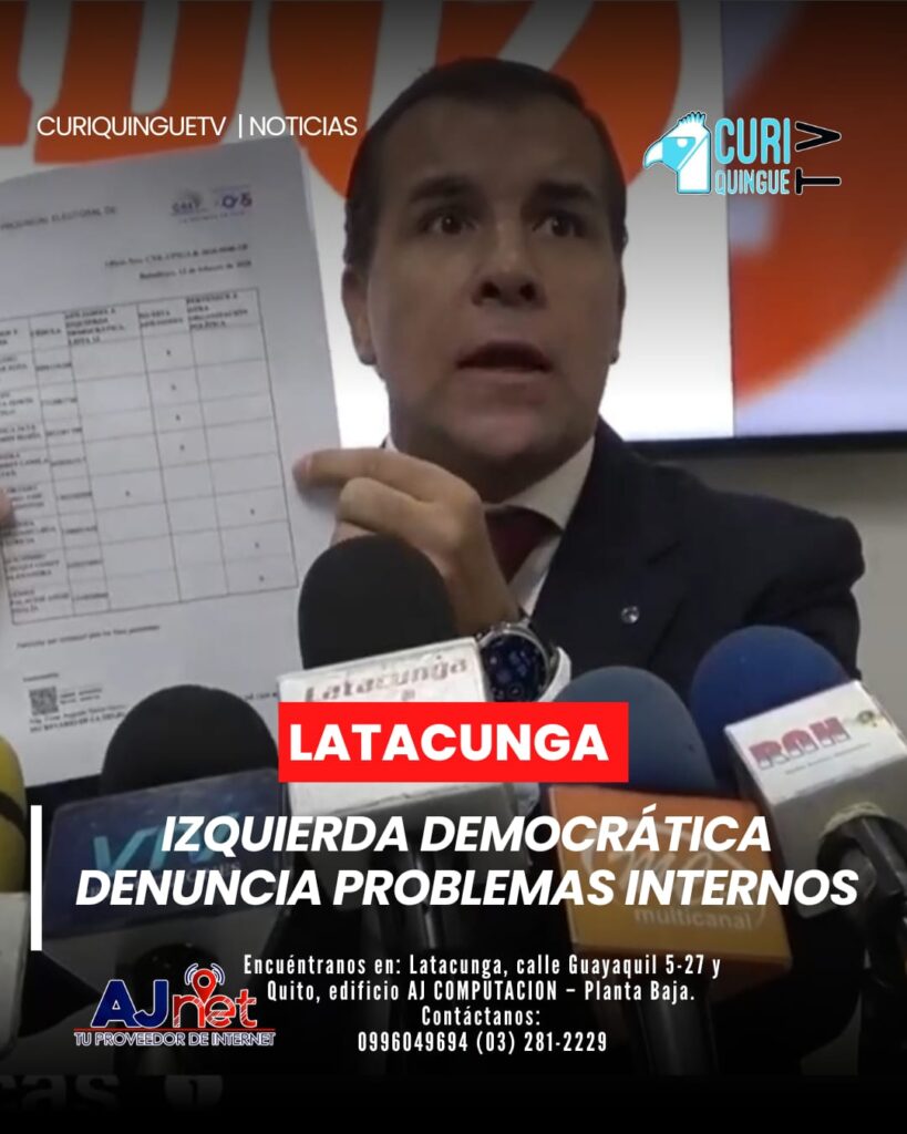 Cotopaxi | El partido político Izquierda Democrática informó sobre presuntos inconvenientes en sus procesos internos, señalando que determinadas acciones emprendidas por algunos de sus integrantes no se ajustarían a la normativa legal vigente.