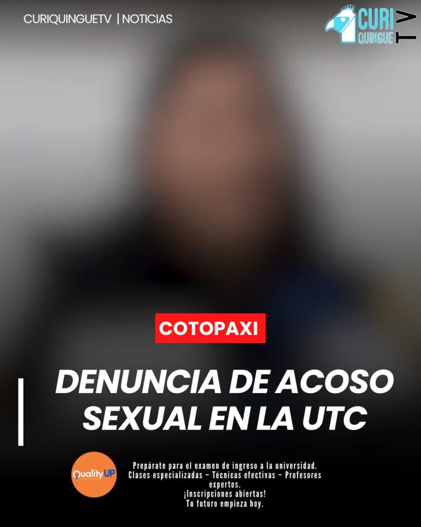 Una estudiante de la Universidad Técnica de Cotopaxi ha denunciado haber sido víctima de presunto acoso sexual. Según su testimonio, desde diciembre no ha existido un pronunciamiento oficial por parte de las autoridades universitarias frente a este caso.