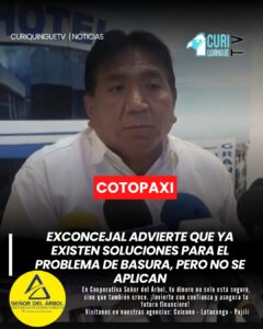 El exconcejal Fabián Sampedro hizo un llamado a las autoridades para aplicar las resoluciones ya existentes y enfrentar de manera efectiva los problemas de recolección de basura que afectan a la ciudad.