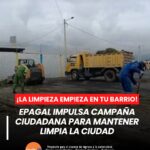 La empresa pública EPAGAL inició el programa “Lunes Limpio en Mi Barrio” , una iniciativa que busca fortalecer la limpieza urbana y promover la participación de los vecinos en el manejo responsable de residuos.