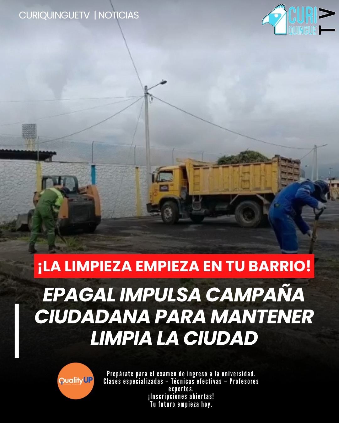 La empresa pública EPAGAL inició el programa “Lunes Limpio en Mi Barrio” , una iniciativa que busca fortalecer la limpieza urbana y promover la participación de los vecinos en el manejo responsable de residuos.