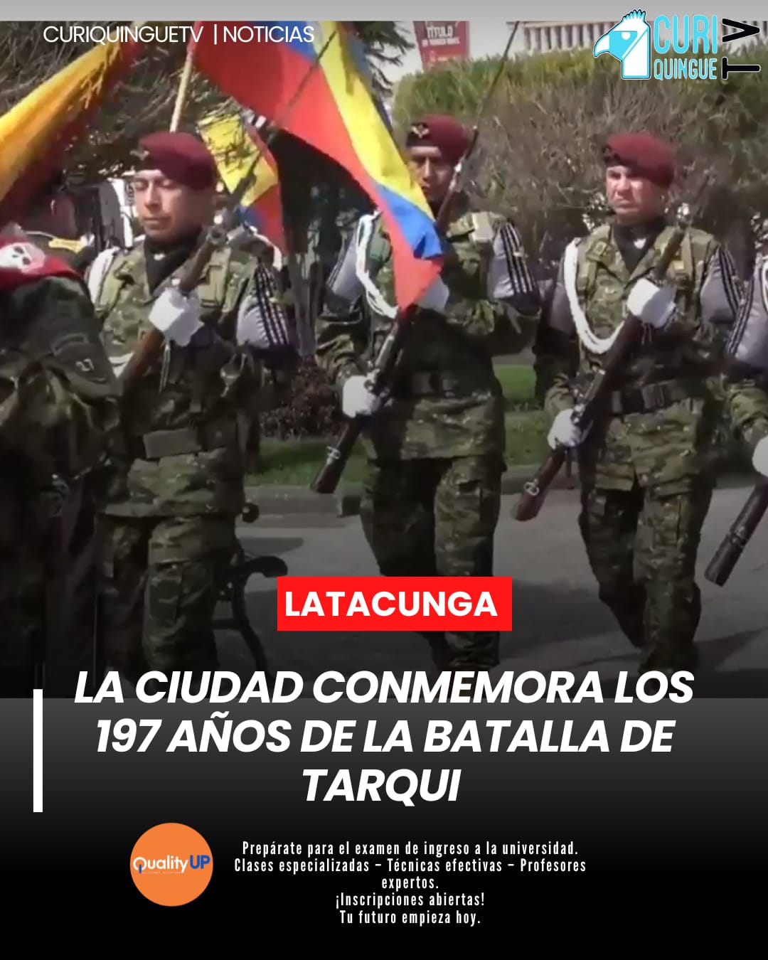 En una solemne ceremonia desarrollada en el Parque Vicente León, la ciudad conmemoró los 197 años de la histórica Batalla de Tarqui y el Día del Ejército Ecuatoriano.