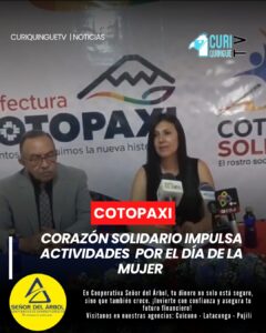 La iniciativa Cotopaxi Solidario presentó una agenda especial de actividades que se desarrollarán en varios cantones de la provincia con motivo del Día Internacional de la Mujer y un nuevo aniversario de provincialización de Cotopaxi.