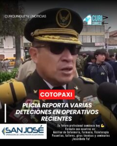 La Policía Nacional del Ecuador dio a conocer que en los últimos días se realizaron varias detenciones como resultado de operativos desplegados en diferentes sectores de la provincia.
