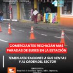 📍 Preocupación en el sector del Polideportivo La Estación, en Latacunga. Comerciantes que trabajan en esta zona manifestaron su desacuerdo con la posible ampliación de paradas de transporte público.
