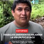 La Prefectura de Cotopaxi, en coordinación con el GAD Parroquial de Pucayacu, ejecutó trabajos emergentes de mantenimiento vial en el sector Guanochanga, perteneciente a la parroquia Pucayacu, en el cantón La Maná.