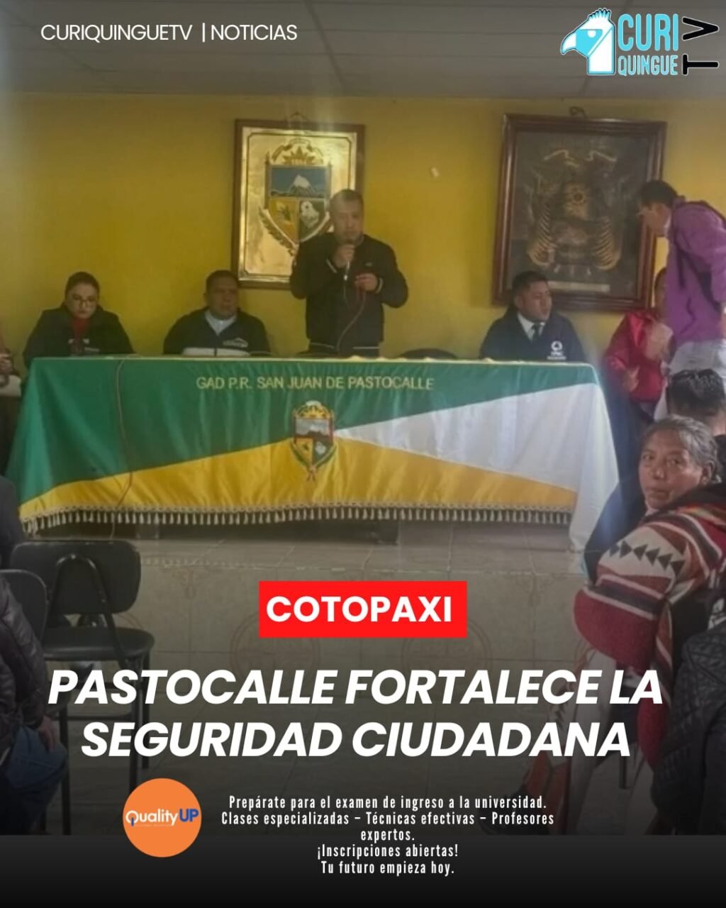 Gracias a las gestiones realizadas por las autoridades de la parroquia Pastocalle, se logró contar con el respaldo de la Policía Nacional para fortalecer la seguridad ciudadana.
