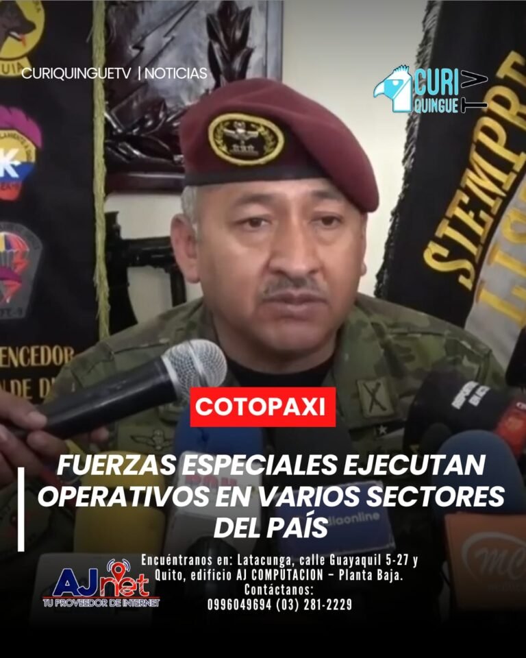 El comandante de la Brigada de Fuerzas Especiales N.º 9 “Patria” informó sobre las operaciones que realiza el Ejército Ecuatoriano en distintos sectores del país.