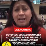 La organización Cotopaxi Solidario impulsa diversas actividades en la provincia como parte de la conmemoración del Mes de la Mujer y en el marco de los 175 años de provincialización de Cotopaxi.