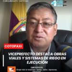 El viceprefecto de #Cotopaxi informó que se ejecutan diversos proyectos en varios cantones de la provincia.
