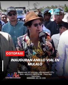Autoridades del Gobierno Provincial de #Cotopaxi inauguraron el anillo vial en #Mulaló.