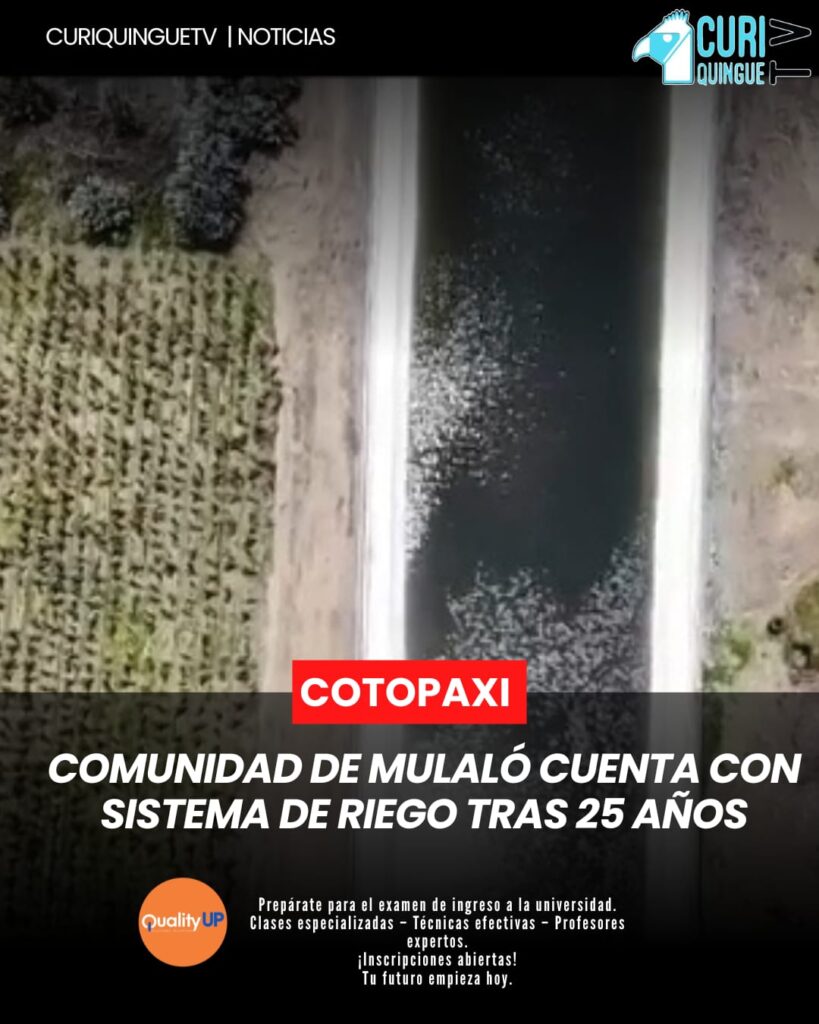 La comunidad de San Francisco de Mulaló ya cuenta con sistema de riego por aspersión