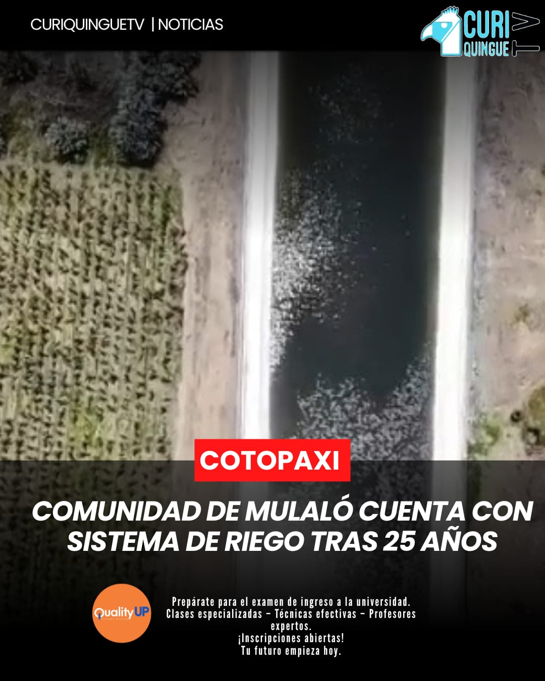 La comunidad de San Francisco de Mulaló ya cuenta con sistema de riego por aspersión