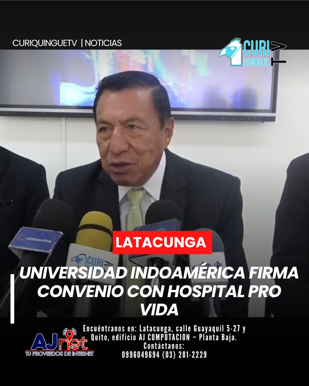 La Universidad Indoamérica firmó un convenio con el Hospital Pro Vida para que estudiantes realicen sus prácticas preprofesionales 📚