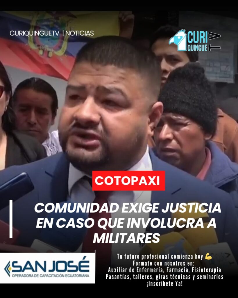 Habitantes de la comuna Taxoloma, parroquia Mulalillo, se concentraron en los exteriores de la Fiscalía para exigir justicia tras la muerte de un presunto delincuente en un operativo.