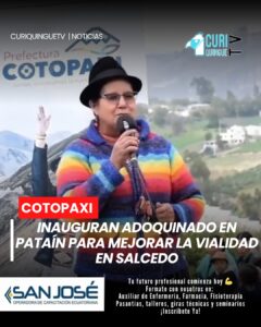 🟡 🚧 Obras que avanzan La Prefectura de Cotopaxi y el Municipio de Salcedo inauguraron un nuevo tramo adoquinado en el sector Pataín, mejorando la movilidad y calidad de vida de los habitantes. #ObrasPúblicas #Vialidad