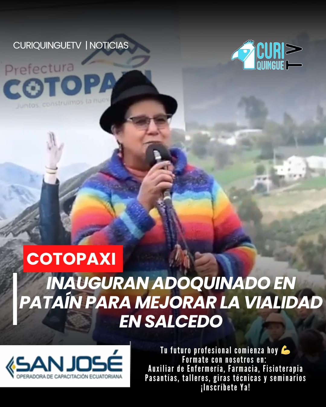 🟡 🚧 Obras que avanzan La Prefectura de Cotopaxi y el Municipio de Salcedo inauguraron un nuevo tramo adoquinado en el sector Pataín, mejorando la movilidad y calidad de vida de los habitantes. #ObrasPúblicas #Vialidad