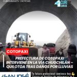 🌧️ Avanzan los trabajos de rehabilitación en la vía Chugchilán – Quilotoa, afectada por la fuerte temporada invernal.