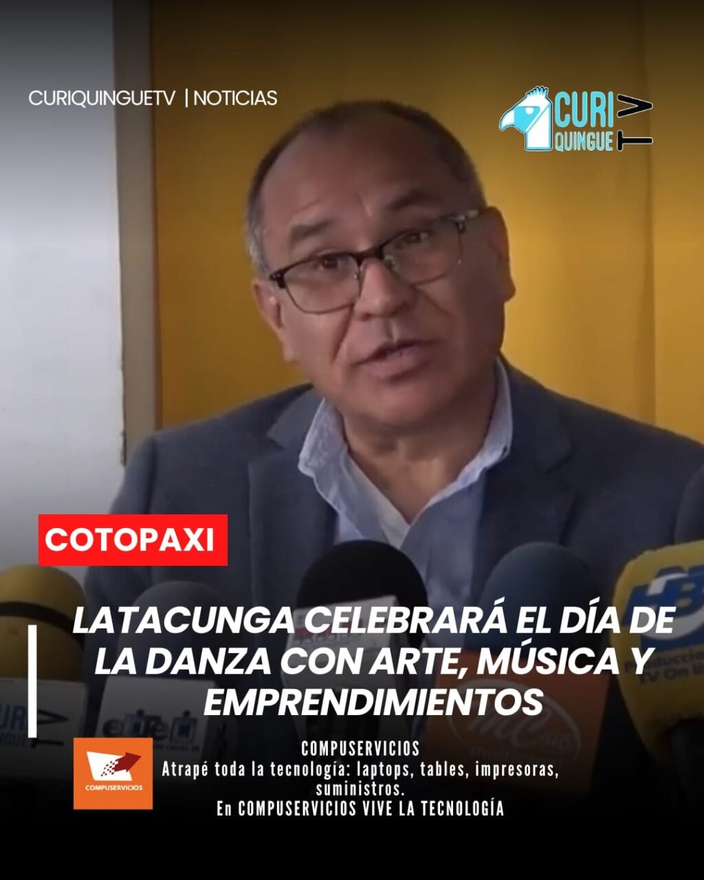 Invita a la ciudadanía a ser parte de un evento especial por el Día de la Danza, que se realizará el próximo 26 de abril en el Polideportivo de Latacunga, desde las 09:00.