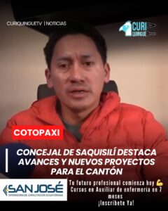 El concejal de Saquisilí, Juan Carlos Toapanta, se refirió a los distintos proyectos que actualmente se ejecutan en el cantón, así como a nuevas iniciativas que se aspira concretar en beneficio de la ciudadanía.