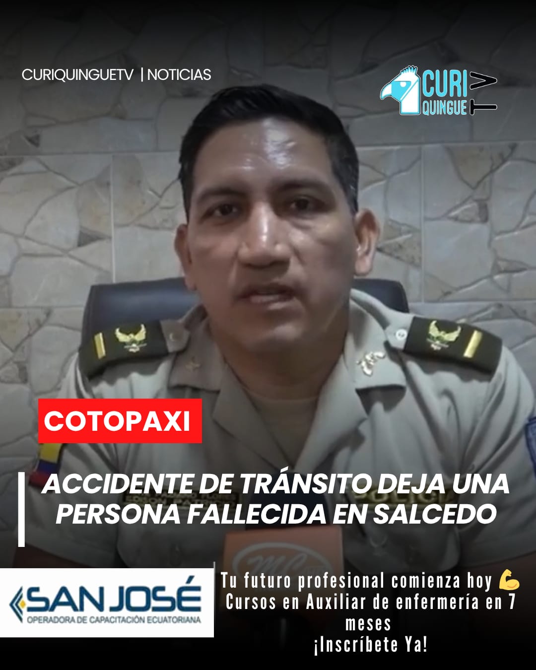Una persona de aproximadamente 42 años perdió la vida tras un accidente de tránsito registrado en horas de la madrugada. Según información preliminar, el vehículo habría perdido pista y rodado cerca de 50 metros hacia una quebrada.