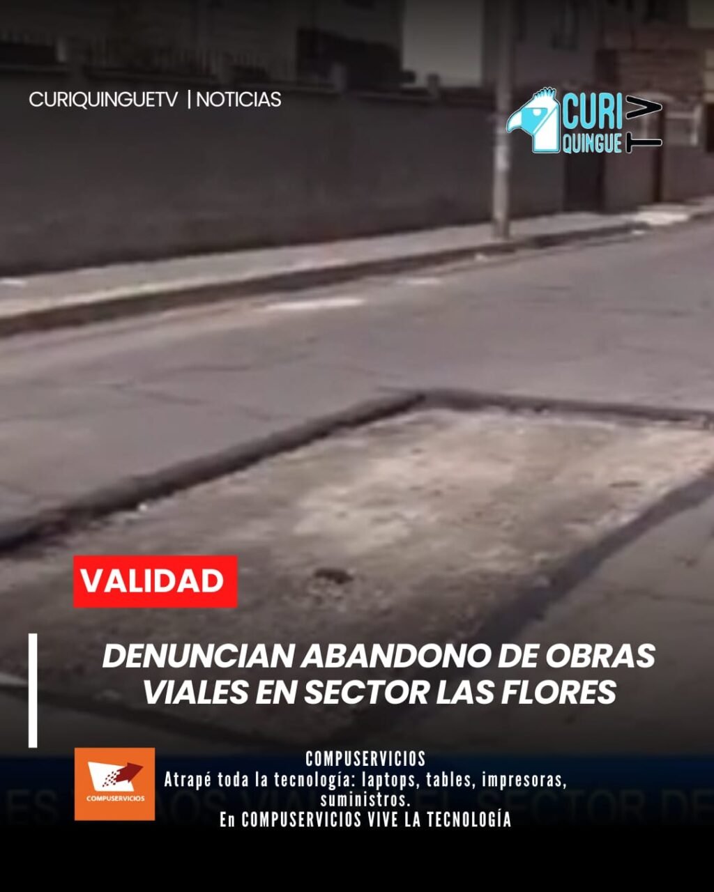 Residentes y transeúntes del sector del parque Las Flores alertan sobre el estado crítico de la vialidad en la zona.