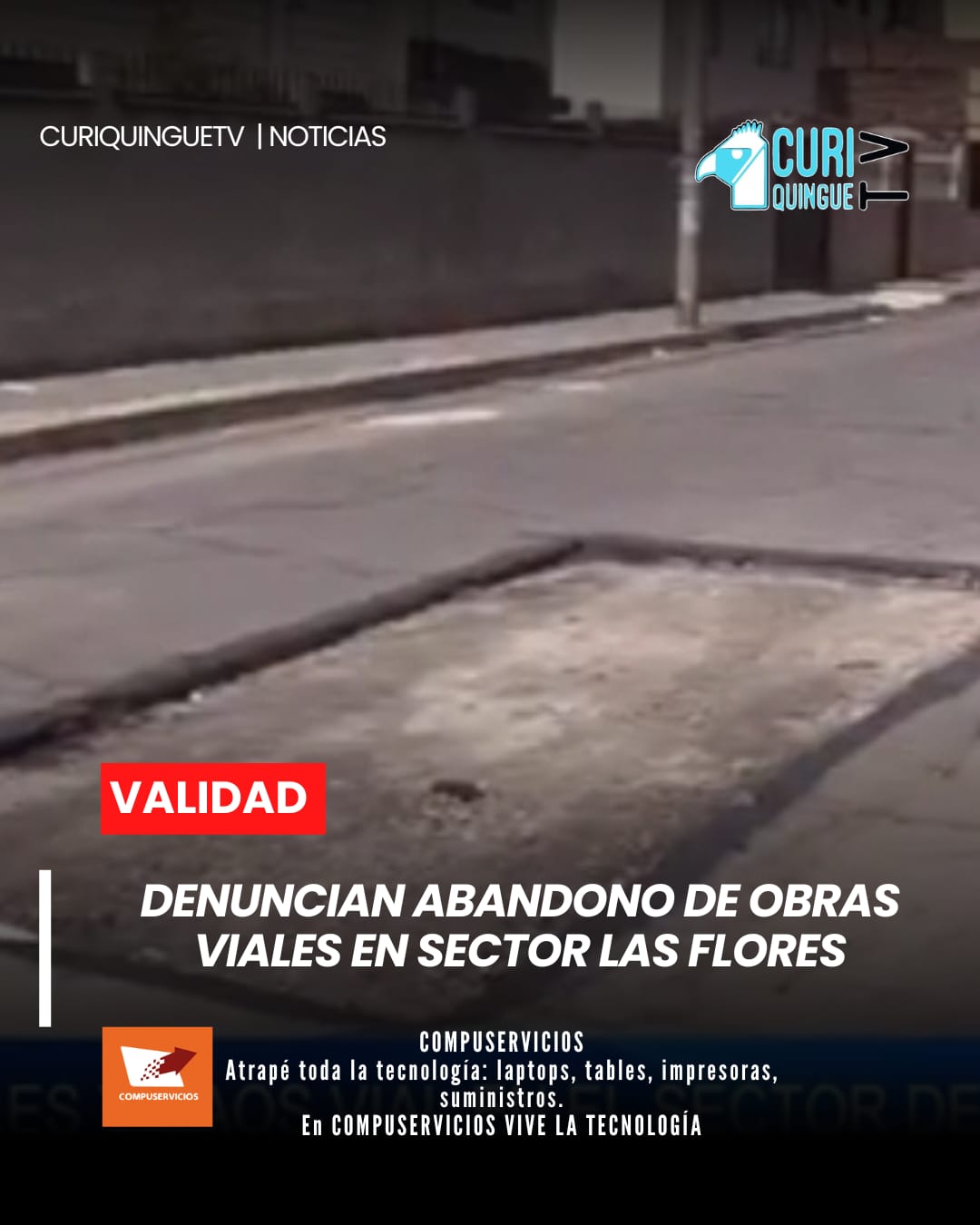 Residentes y transeúntes del sector del parque Las Flores alertan sobre el estado crítico de la vialidad en la zona.