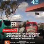 El presidente de la Asociación de Transportistas de Chimborazo señaló que, frente al incremento en el precio de los combustibles, el diálogo será la principal estrategia para alcanzar consensos que permitan mantener la operatividad del sector.