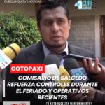 El Comisario del cantón Salcedo informó que, durante los últimos operativos ejecutados en el marco del feriado, se han reforzado los controles en distintos sectores. Las acciones buscan garantizar la seguridad ciudadana, el cumplimiento de normativas y prevenir incidentes.