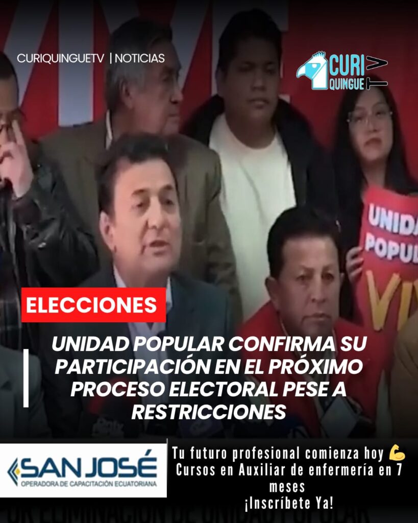 Representantes del movimiento Unidad Popular informaron que participarán en las próximas elecciones, pese a las restricciones existentes. La organización ratifica su intención de mantenerse activa dentro del escenario político.