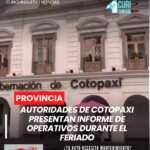 En rueda de prensa desarrollada en la Gobernación de Cotopaxi, autoridades provinciales dieron a conocer el informe de actividades ejecutadas durante el reciente feriado. 🗣️