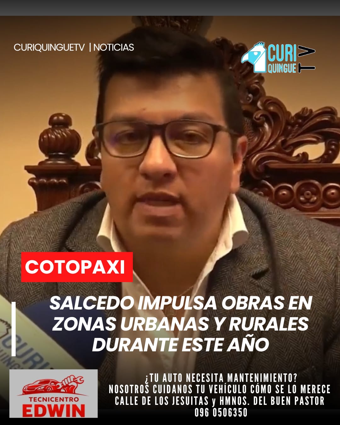 El alcalde del cantón Salcedo informó que durante el presente año se ejecutan diversos proyectos enfocados en mejorar la calidad de vida de los habitantes, tanto en la zona urbana como rural.