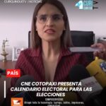 La directora del Consejo Nacional Electoral (CNE) de Cotopaxi informó sobre el calendario electoral que regirá para los comicios previstos.