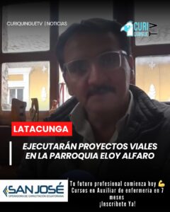 El concejal de Latacunga, Willian Bastidas, informó que varios proyectos de vialidad serán ejecutados en la parroquia Eloy Alfaro gracias al trabajo conjunto entre el Municipio de Latacunga y el Gobierno Provincial de Cotopaxi.