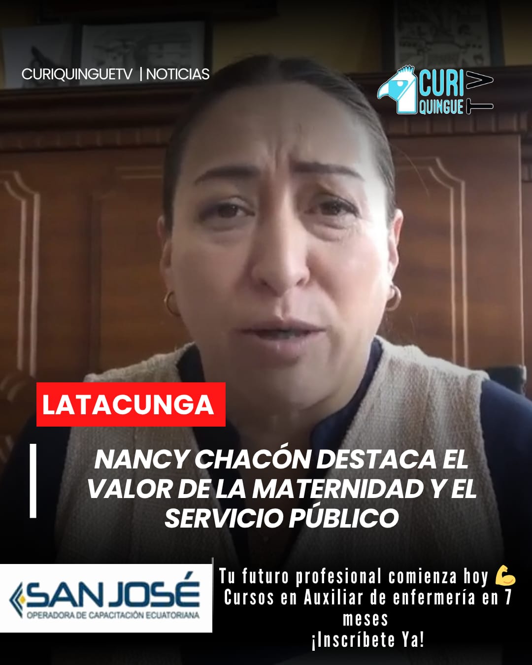 Nancy Chacón, concejal de Latacunga, habló sobre la labor que desempeña como madre y autoridad de la localidad, señalando que muchas acciones son reconocidas por la ciudadanía, mientras otras forman parte del trabajo diario que implica servir a la comunidad.