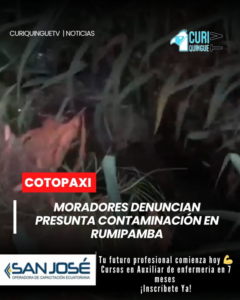 La Universidad, en el cantón Salcedo, realizaron un llamado urgente a las autoridades para intervenir ante un presunto desagüe de desperdicios de animales.