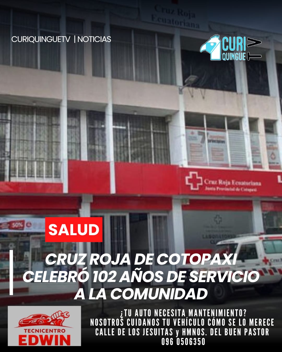 La Cruz Roja de Cotopaxi desarrolló una expoferia con motivo de sus 102 años de vida institucional al servicio de la ciudadanía, resaltando el trabajo humanitario que realiza en diferentes sectores de la provincia.