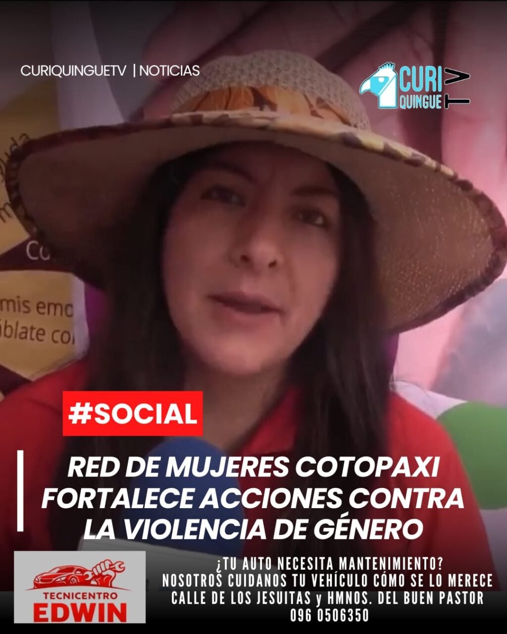 La fundadora de la Red de Mujeres Cotopaxi destacó el trabajo que viene realizando la organización en diferentes sectores de la provincia, enfocado en la defensa de los derechos de las mujeres y niñas.