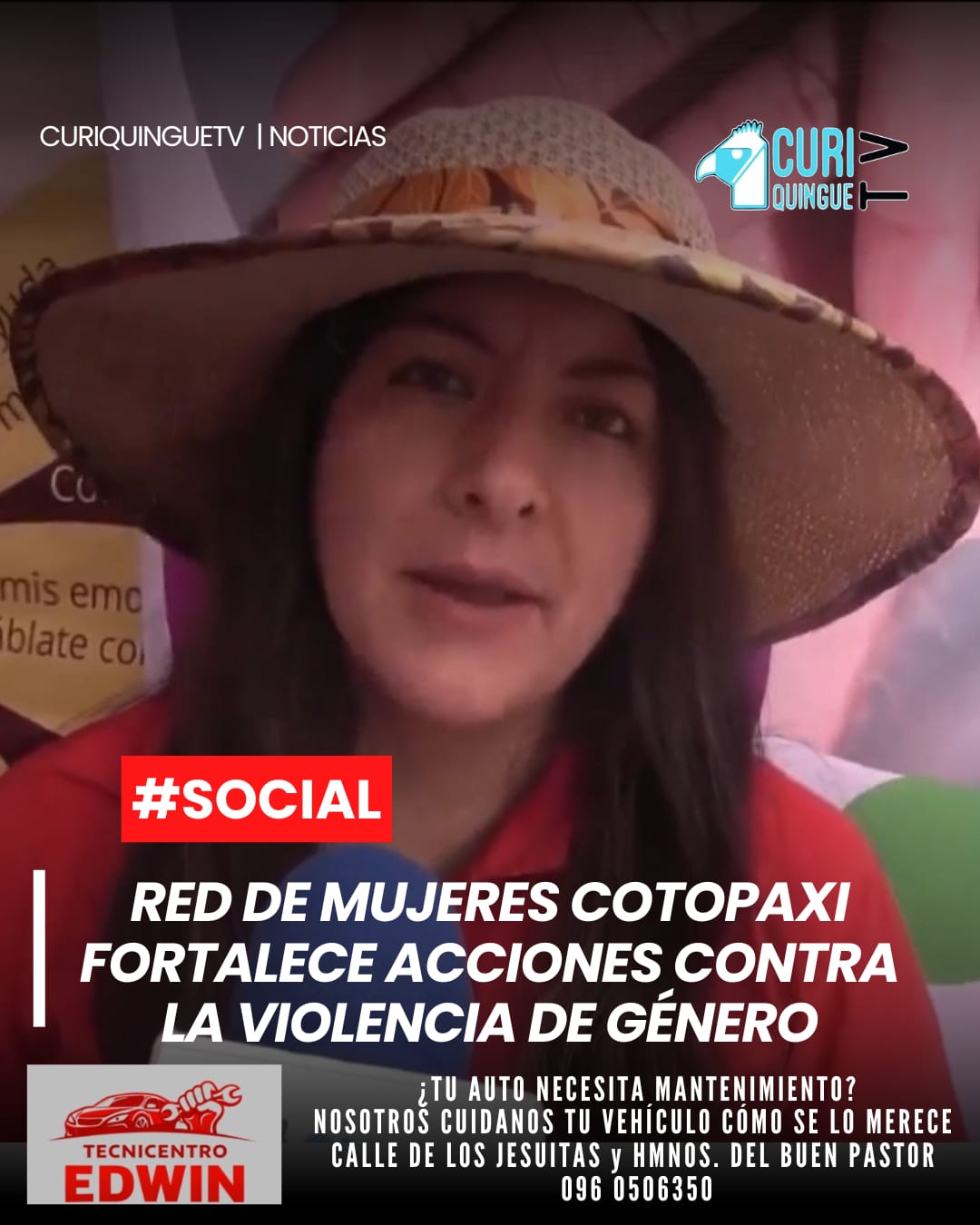 La fundadora de la Red de Mujeres Cotopaxi destacó el trabajo que viene realizando la organización en diferentes sectores de la provincia, enfocado en la defensa de los derechos de las mujeres y niñas.